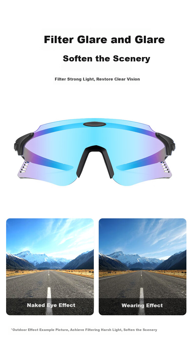 DRATRA Sunglasses, Bicycle Riding Glasses, Marathon Trail Running Glasses, Sports Eyewear, Windproof Outdoor Sunglasses 6