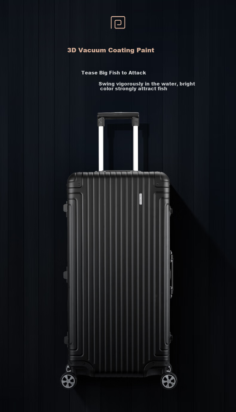 Xinxiuli Luggage, 30-Inch Trolley Suitcase, Aluminum-Magnesium Alloy, Deep Compartment, Large Capacity, Business Travel Case, Password Lock, DB3 Black 2