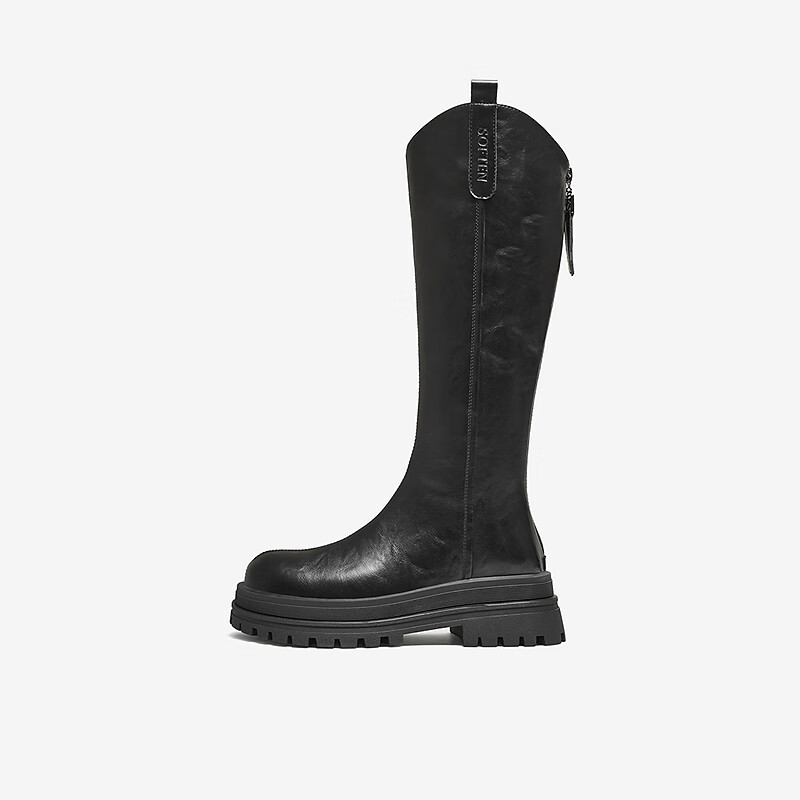 Basto 25 Winter Knight Boots Fashion Trendy Street Women's Long Boots BV016DG5 Black 37