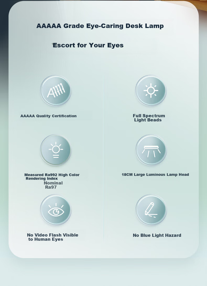 OPPLE Full Spectrum Blue Light Free Study Eye Protection Desk Lamp for Students, Children's Bedroom Round Light-Sensitive Adjustable Lamp 2