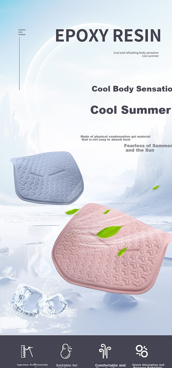 Digalun Universal Car Seat Cushion Four Seasons Breathable Ventilated Gel Backrest Rear Seat Driver Mysterious Black 2