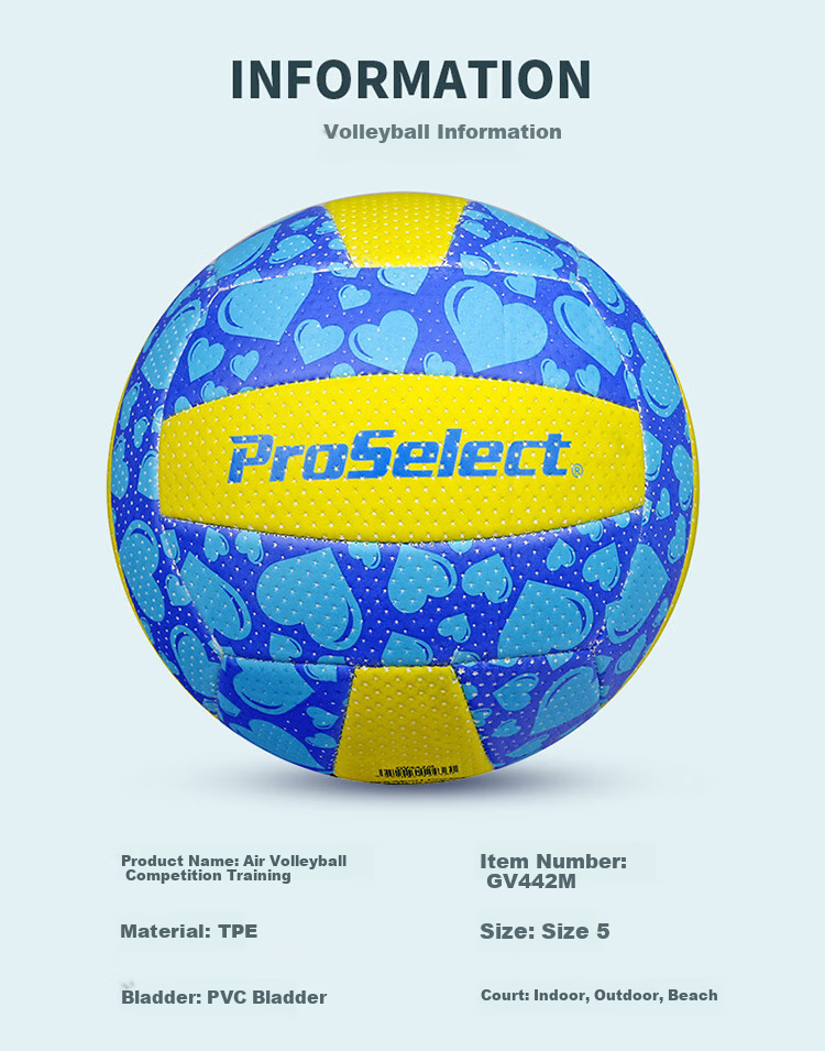 ProSelect Air Volleyball No.5 Light Soft for Children, Students, Middle-Aged And Elderly Fitness, Entertainment, Competition Soft Volleyball GV441M 9