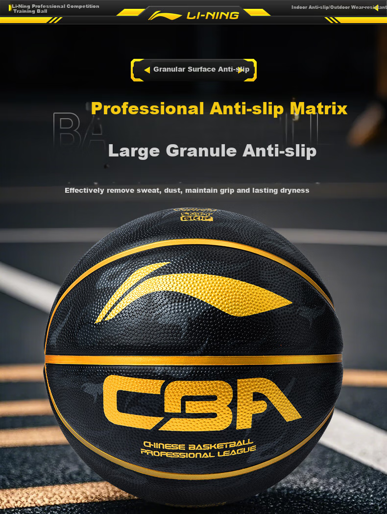 LI-NING Basketball Adult Size 7 Youth Junior High School Girls Exam Competition Training Indoor Outdoor Durable Basketball 10