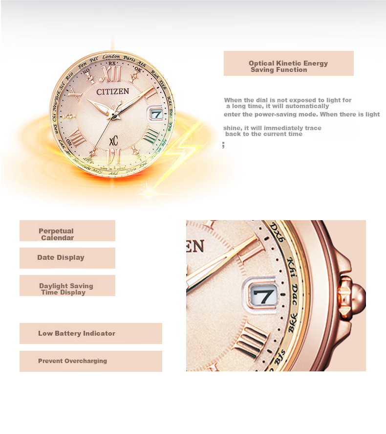 CITIZEN Watch for Women, Japanese/Korean Style X Series Eco-Drive Radio-Controlled Steel Band Fashion Gift for Girlfriend EC1032-54X 6