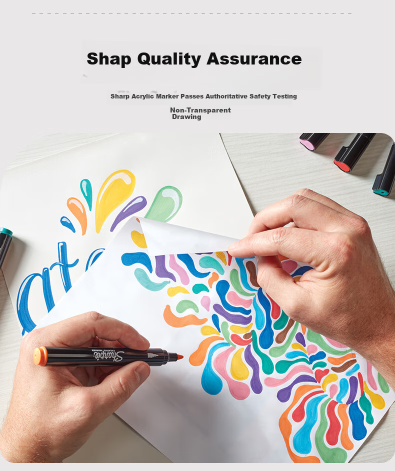 Sharpie Hard-Tip Acrylic Markers, Water-Based Watercolor Pens, Waterproof, Colorfast, Light-Resistant, Graffiti, Hand-Drawing, DIY Creation, Stackable Colors - 12-Pack Art Sketching Watercolor Pens 9