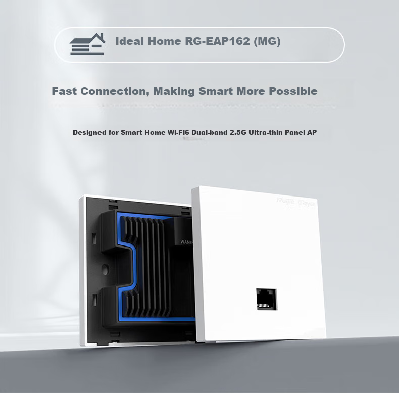 Ruijie WiFi6 2.5G Wireless AP Panel RG-EAP162(MG), Gigabit Dual-Band 3000M, 160MHz Bandwidth, Enterprise-Grade Whole-House WiFi Router for Large Apartments 1