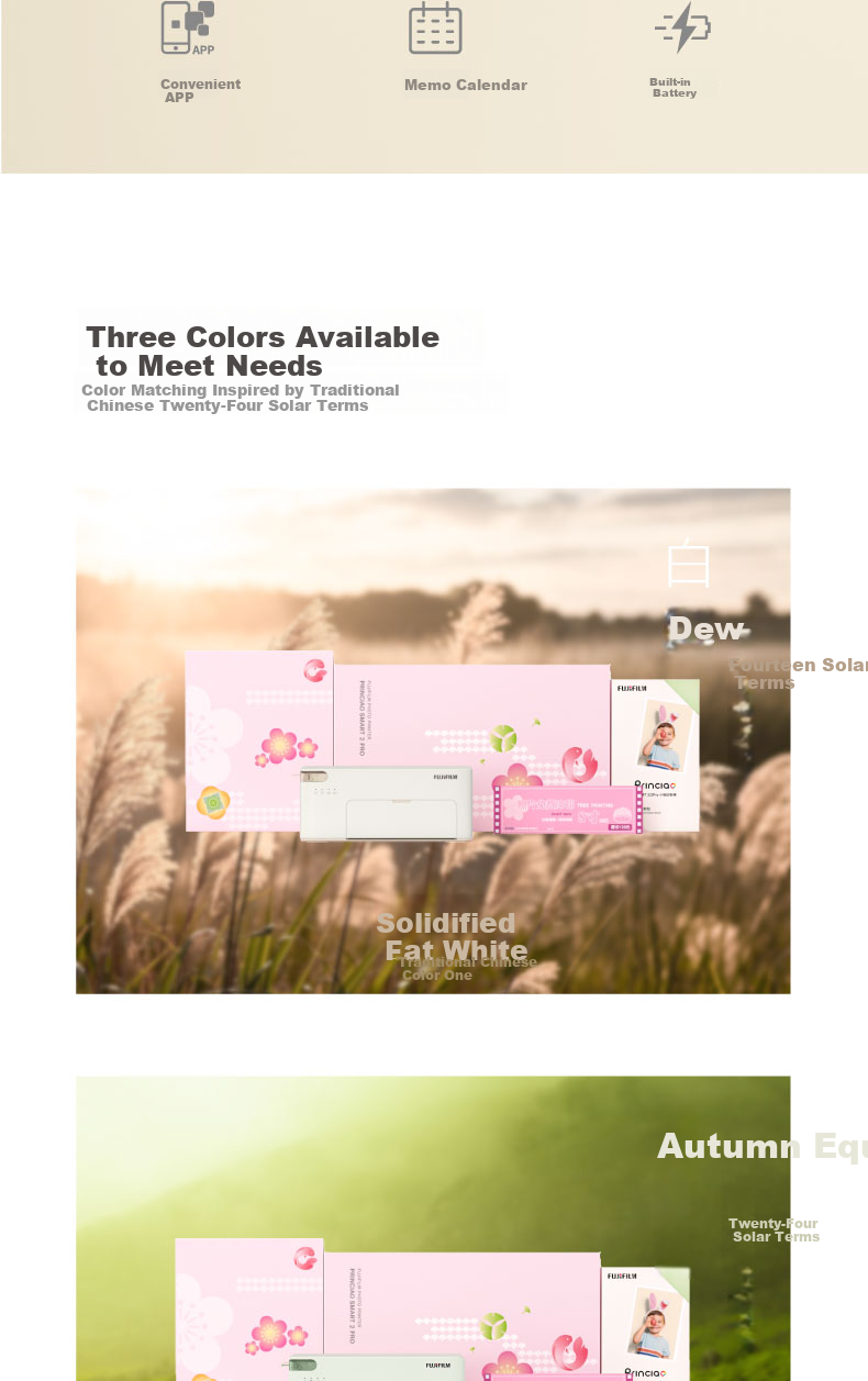 FUJIFILM Xiaoqiao Yin 2pro Photo Printer Gift Box, Cream White + 40 Sheets of Photo Paper + Home Wireless Portable Thermal Transfer 2