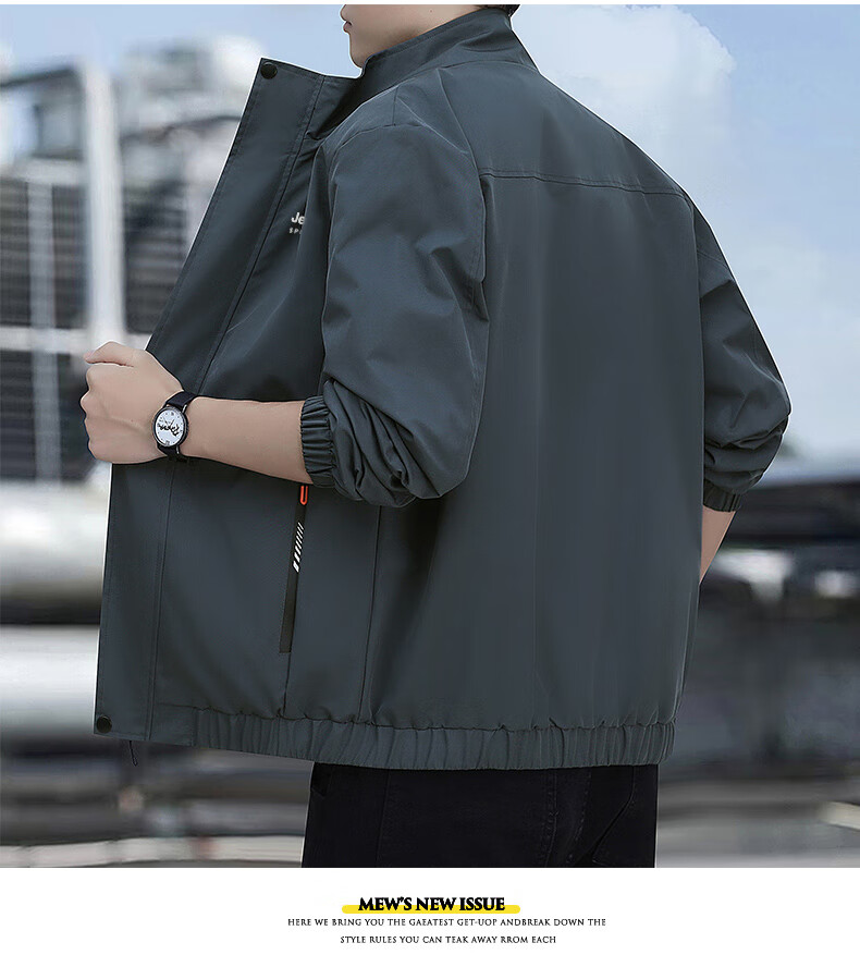 JEEP SPIRIT Men's Spring Jacket, Casual Outerwear for Men, Loose-Fitting Clothing for Me 3