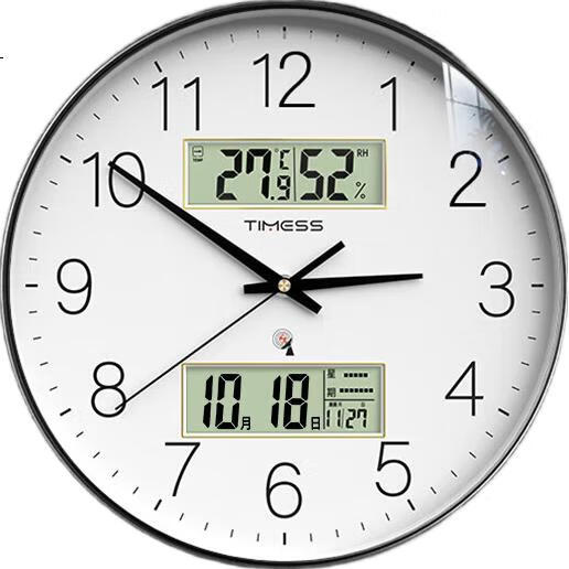 Радиоуправляемые часы Timess для гостиной, домашнего использования, модель 2025 года, вечный календарь с мигающей волной, дисплей температуры и влажности, 36 см
