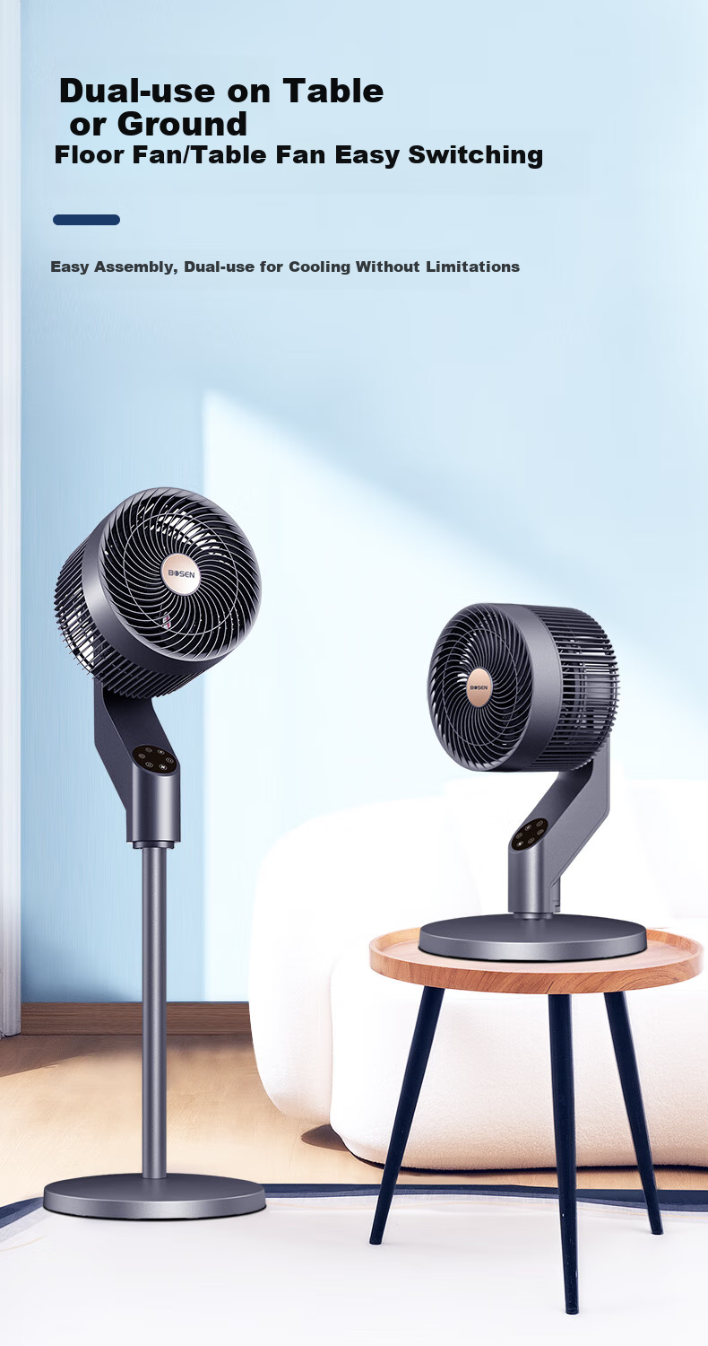 BOSEN Remote Control 8-Direction Oscillating Air Circulator Fan, High Airflow Electric Fan, Home Floor Fan, Upgraded Heightened 6-Speed AC Fixed Frequency Quiet Gentle Wind Aromatherapy Mosquito Repellent XHS-1907S 8