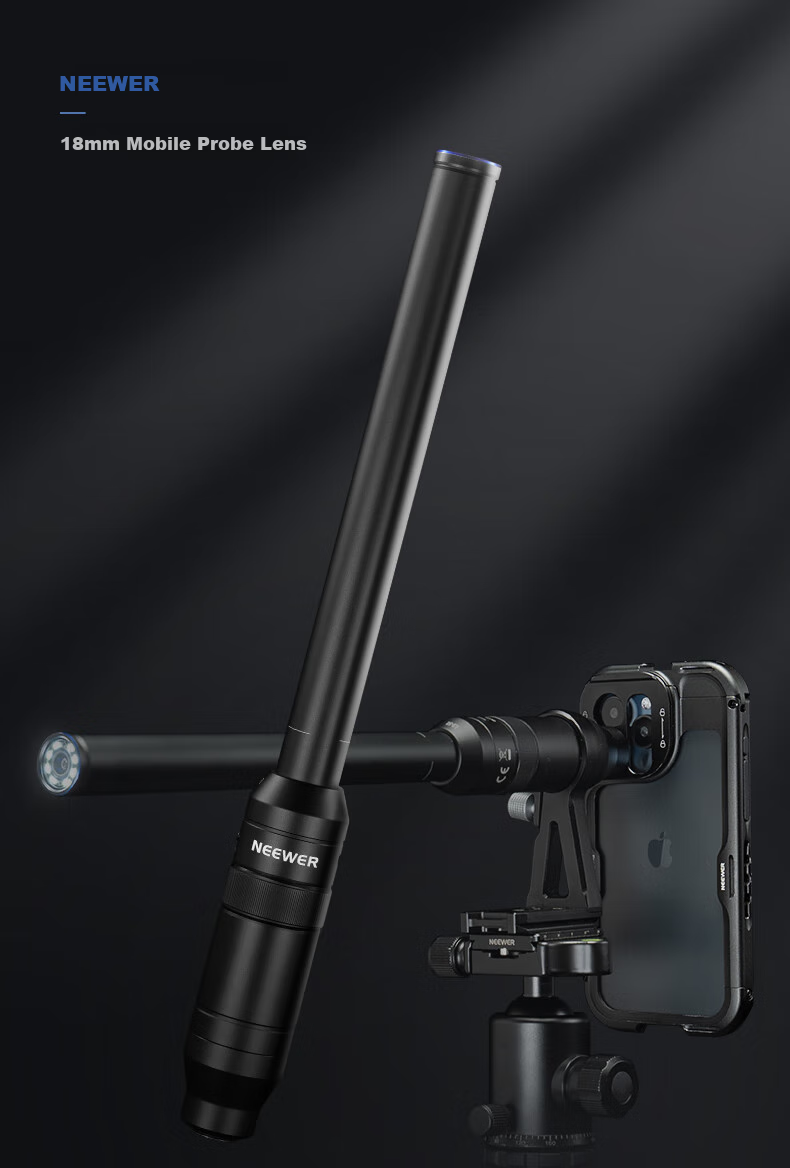NEEWER Phone Lens, 16mm Macro Probe, Suitable for 17mm Threaded Back Plate Mount, IPhone 18 Pro Max, Rabbit Cage Accessories, for Long-Distance Shooting, Insects And Plants Close-Ups, Photography 1