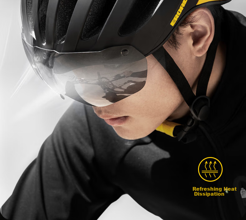 EROADE Bicycle Helmet with Goggles for Mountain Bike, Unisex, Ultra-Lightweight, Breathable, Anti-Fall Cycling Equipment 16