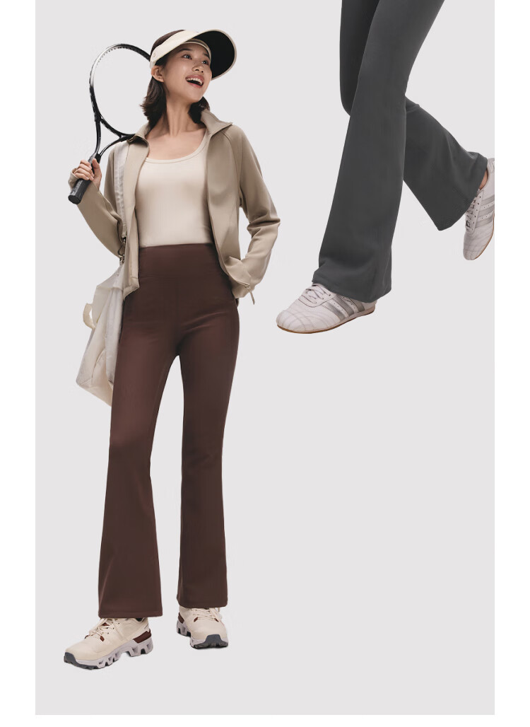 Beneunder Fleece-Lined Casual Pants for Women, Slim-Fit Flared Shaping EL015 Smoke Gray [Warm Style] Size L 3
