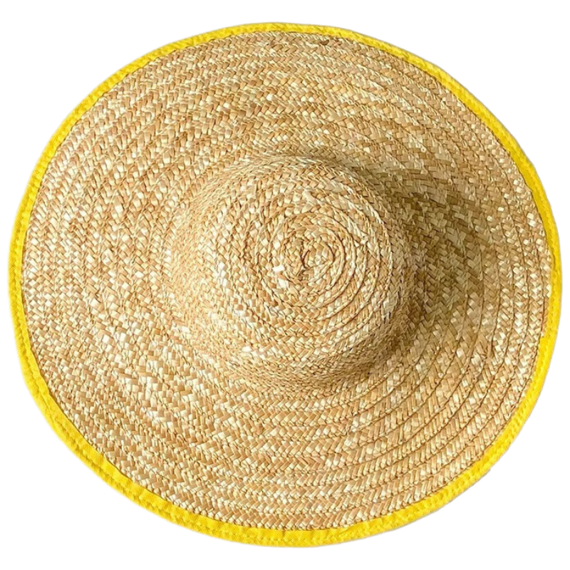 Mandlei Straw Sun Hat Summer Farmer Work Safety Large Brim Woven Hat 50cm 3-Pack