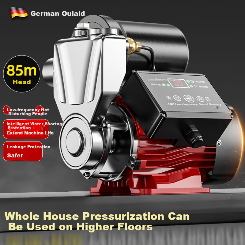 Oulaide Booster Pump, Household Fully Automatic Pressure Booster, Water Heater, Home Shower, Tap Water, Self-Priming, Non-Mute Booster Pump