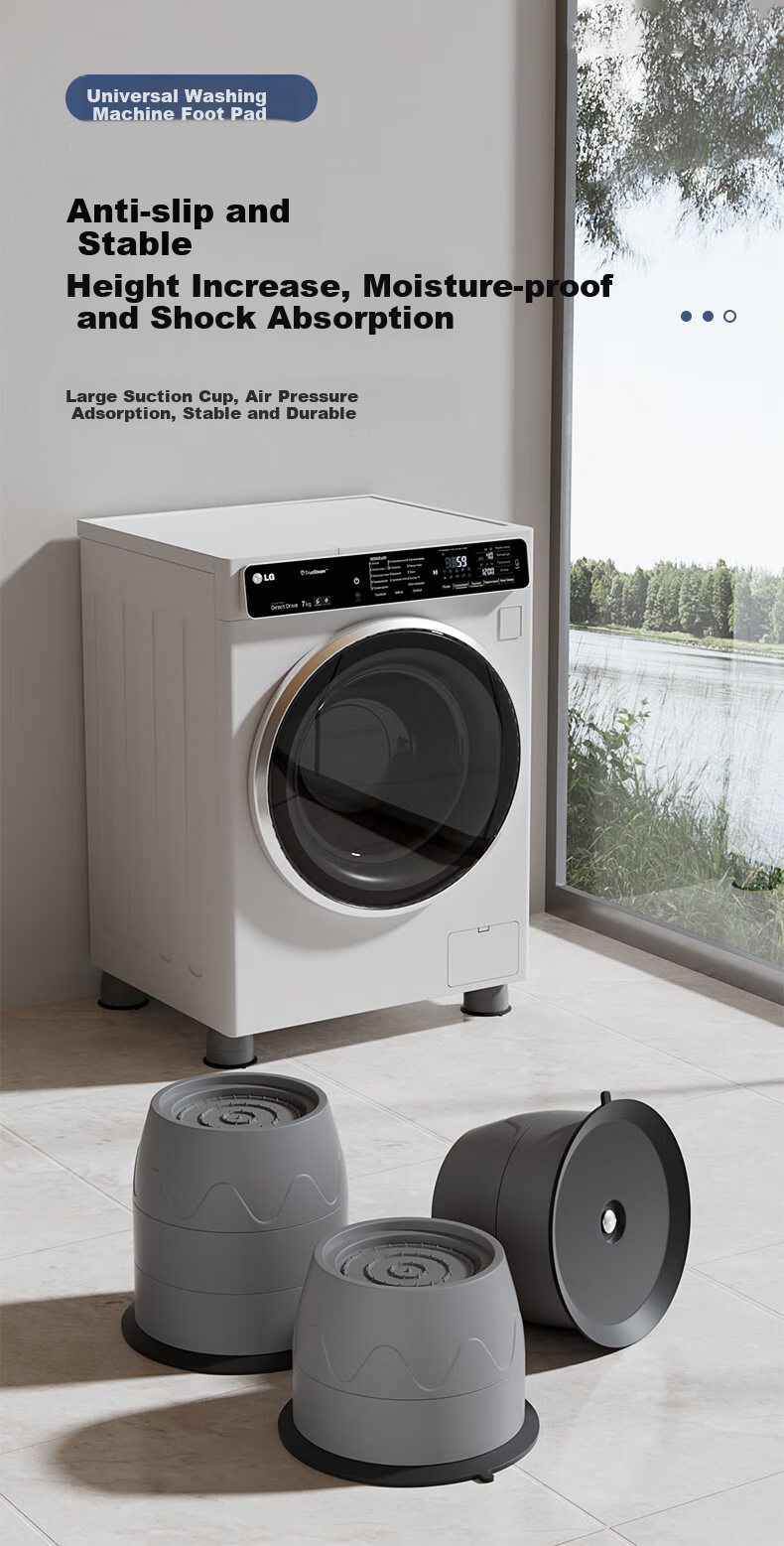 Zhaizhiduo Washing Machine Base Stand, Universal Drum Washing Machine Pad, Anti-Slip And Anti-Vibration Foot Pad 1