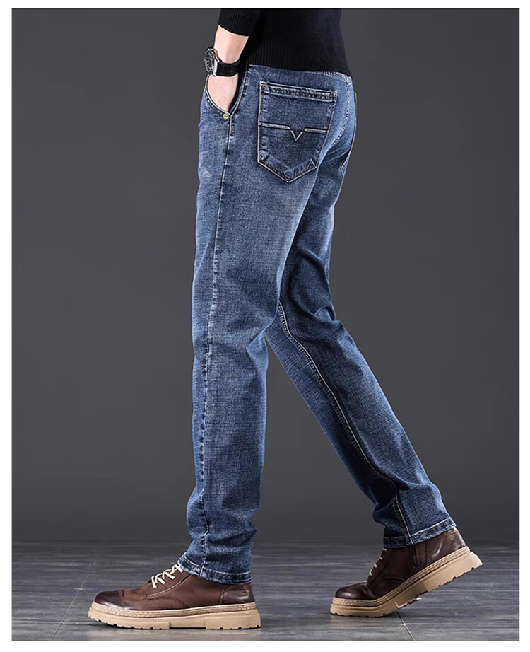 JEEP Men's Jeans Spring Summer Straight Casual Pants Trendy Versatile Blue Gray 28 6