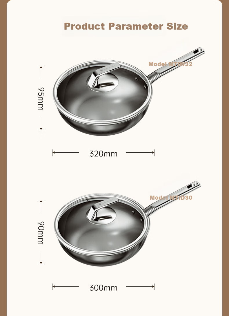 CARL MERTENS Flagship Pure Titanium Wok 28cm Non-Coated Non-Stick Stir-Fry Pan with Lid for Gas Stove And Induction Cooker MTiW28 9