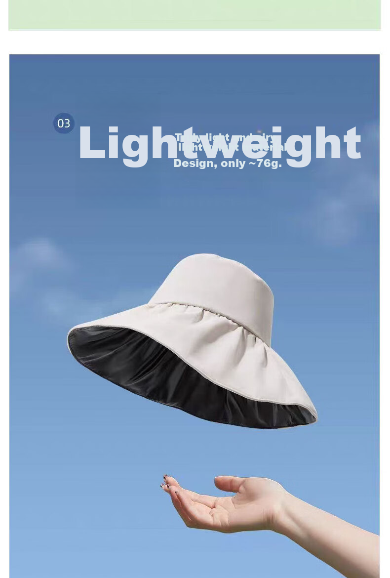 Bejirog Vinyl Sun Hat for Women, Wide Brim UV Protection Hat, Summer Travel Fishing Hat, Foldable Sun Visor for Wome 3