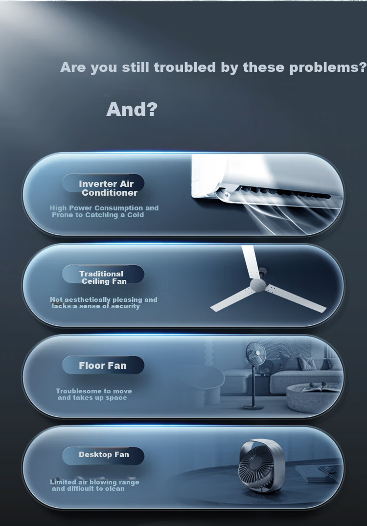 BULL Bladeless Fan Light Integrated Ceiling Light GF19AT Invisible Hanging Fan Light Bedroom Model 70W, Installation Included 4