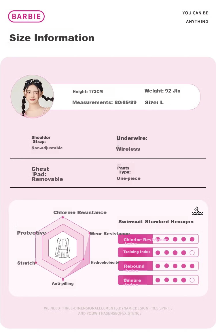 Barbie One-Piece Swimsuit Dress for Women, Pink Fashion Slimming Fairy Style Hot Spring Sexy Beach Vacation Swimwear 13
