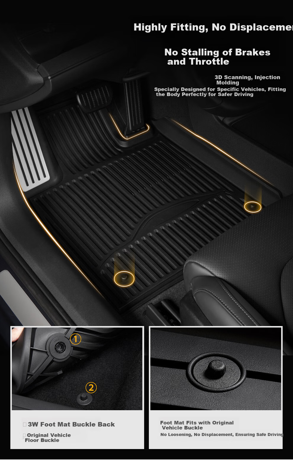 3W Suitable for Xiaomi SU7 Dedicated TPE Car Floor Mats, Front And Rear Trunk Four-Piece Set 7