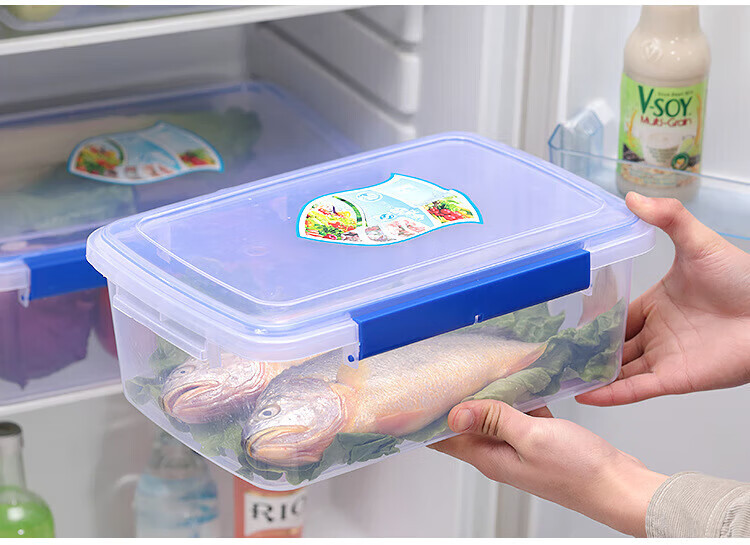 Danshi Zhiyuan Commercial Transparent Plastic Food Storage Container 1.5L, 22x16x8cm, Refrigeration Sealed Box, Jingcang 19