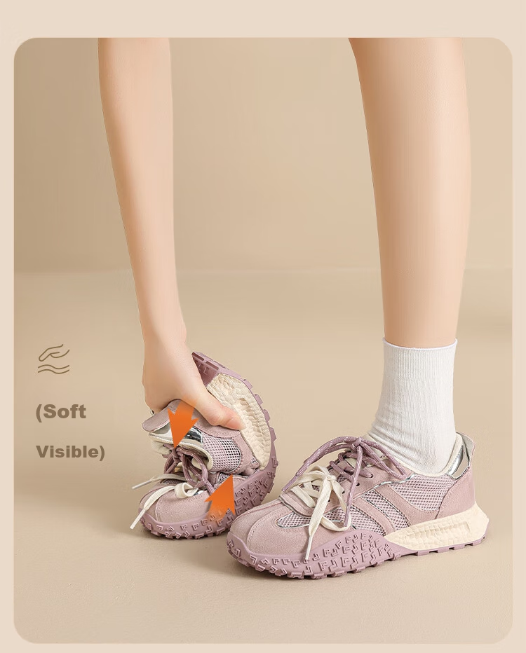ZHR Dexun Women's Shoes, 2026 New Soft-Soled Fashionable Women's Shoes, Stylish Thick-Soled Sneakers for Women, KS110, Lavender Purple, Size 39 6