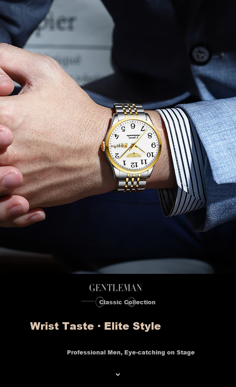 GUANQIN Digital Watch for Middle-Aged And Elderly Men, Mechanical Watch 2026 New Large Dial Waterproof Gift for Dad on Father's Day 6