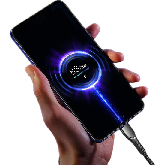 Кабель CangHua Type-C 6A, 120W/90W/67W быстрая зарядка, оплетка, 1 метр, черный