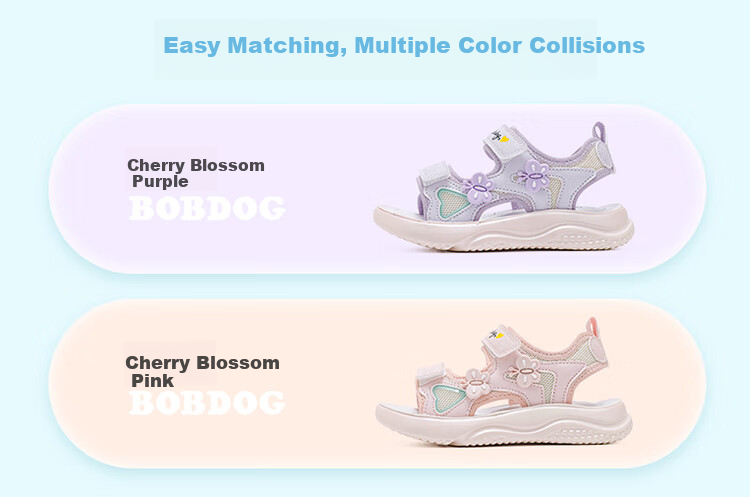 BOBDOG Kids Summer Girls Casual Lightweight Children's Sandals Fashion Princess Shoes 105552101 Sakura Pink Size 28 3