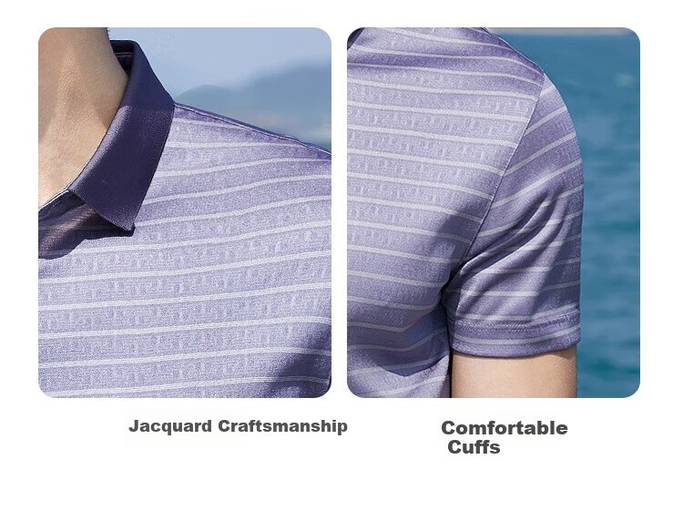 Andongniao [Three Acids & Mulberry Silk] Draping, Easy-Care Silky Cool-Feeling T-Shirt Short-Sleeve POLO Shirt for Men, Summer Luxury Top 2