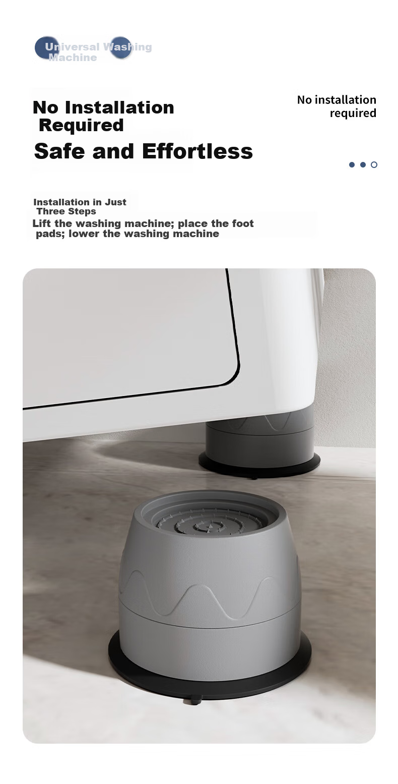 Zhaizhiduo Washing Machine Base Stand, Universal Drum Washing Machine Pad, Anti-Slip And Anti-Vibration Foot Pad 10