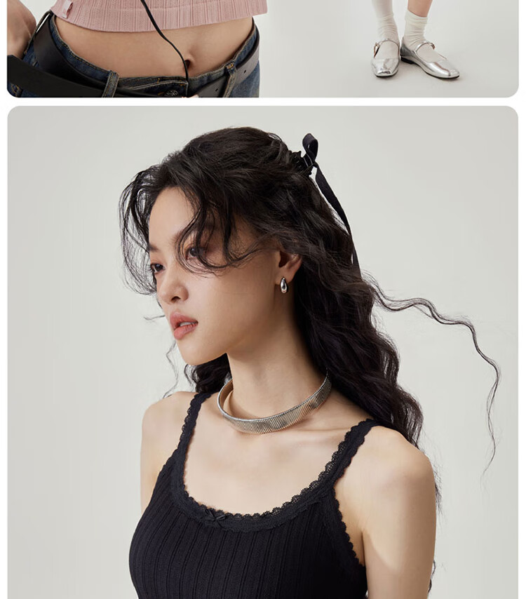 Banlian Lace White Padded Camisole Women's Summer New Strap Vest Bra-Free Backless Outerwear Top 11