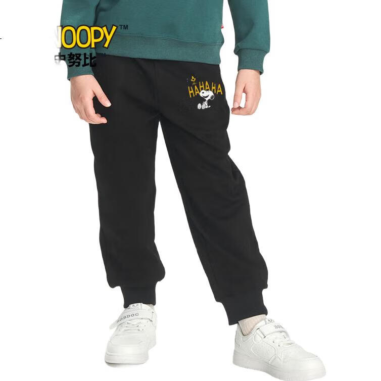 Детские спортивные штаны SNOOPY для мальчиков, весенние, модель "Смеющийся/черный", размер 120