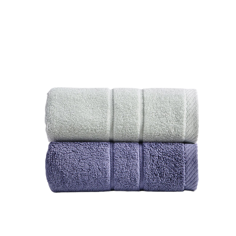 Yaguang Towel, Pure Cotton Grade A Egyptian Long-Staple Cotton, Soft And Absorbent, Lint-Free, True Color Face Towel, 2 Pieces, Mint Green/deep Sea Blue
