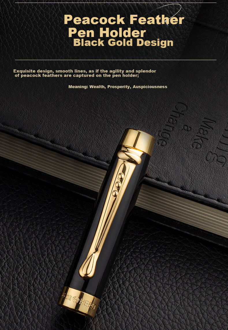 HERO Fountain Pen, New Year Gift Box [Shao Hua Series], Business Signature Iridium Gold Writing Holiday Gift Set with Black Lijia Ink 4