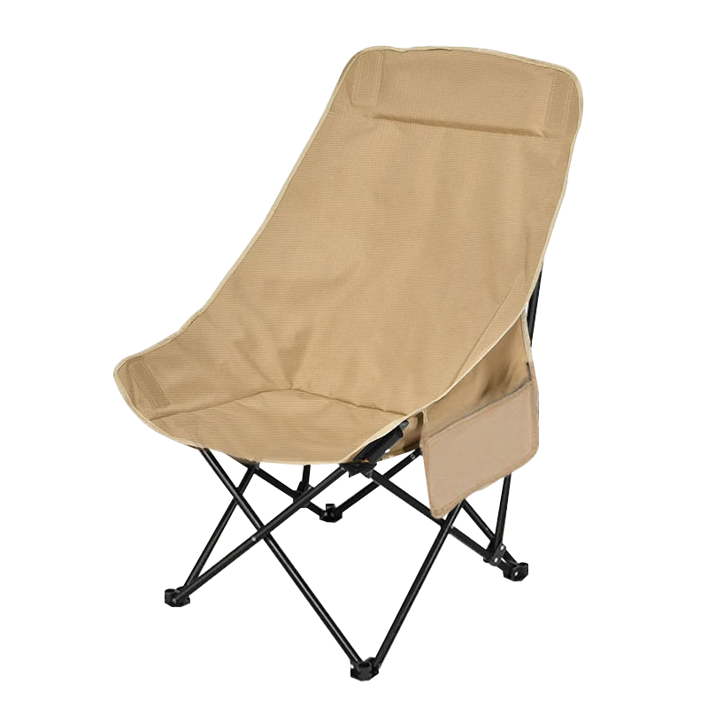 Xingkai Outdoor Folding Chair Camping Chair Moon Chair Beach Fishing Chair Picnic Chair HW023 High Back Khaki