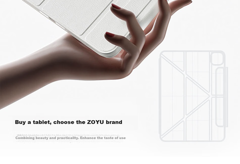 Zoyu Compatible with 2025 A16 Chip, IPad11 Protective Case, Y-Fold Double-Sided Magnetic Rotating Detachable, 11-Inch Apple Tablet Cover, Smog Gray 18