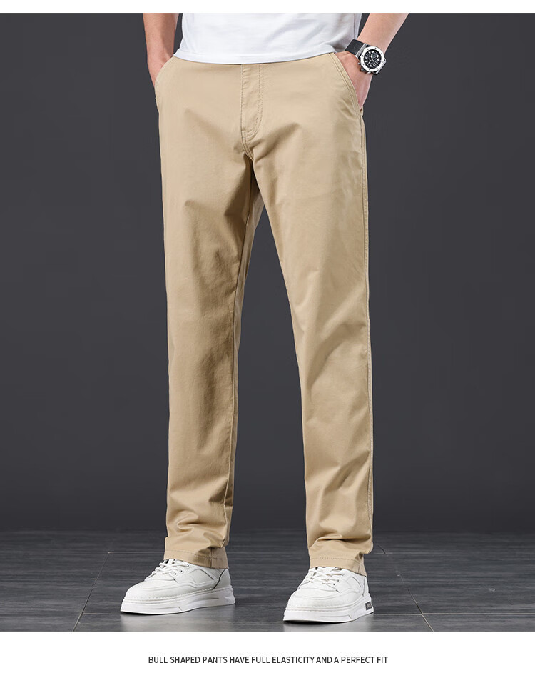 JEEP High-End Men's Casual Pants, 2026 New Summer Thin Loose Straight-Leg Business Pure Cotton Trousers for Me 12