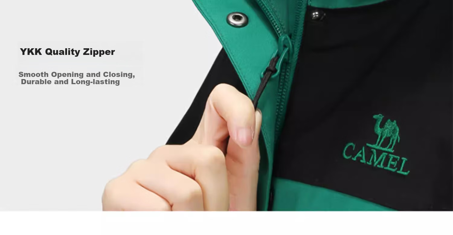 CAMEL Outdoor Cold-Resistant Jacket, Three-In Fleece Warm Mountaineering Suit, 7A12260001, Oatmeal Gray/phantom Black 24
