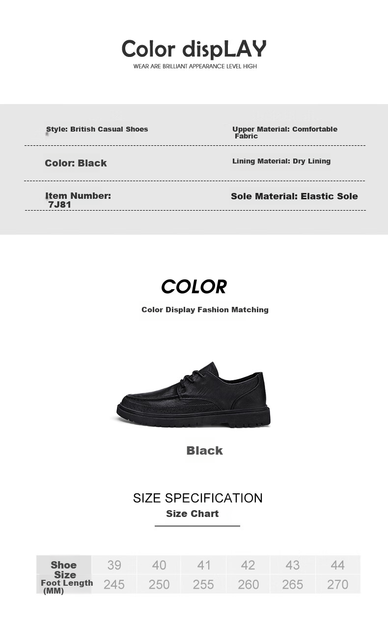 CALIFBULL Men's Shoes, Spring And Summer Business Casual Leather Shoes for Men, Breathable Soft-Soled Dress Shoes, Formal Wedding Shoes, Black, Size 44 4