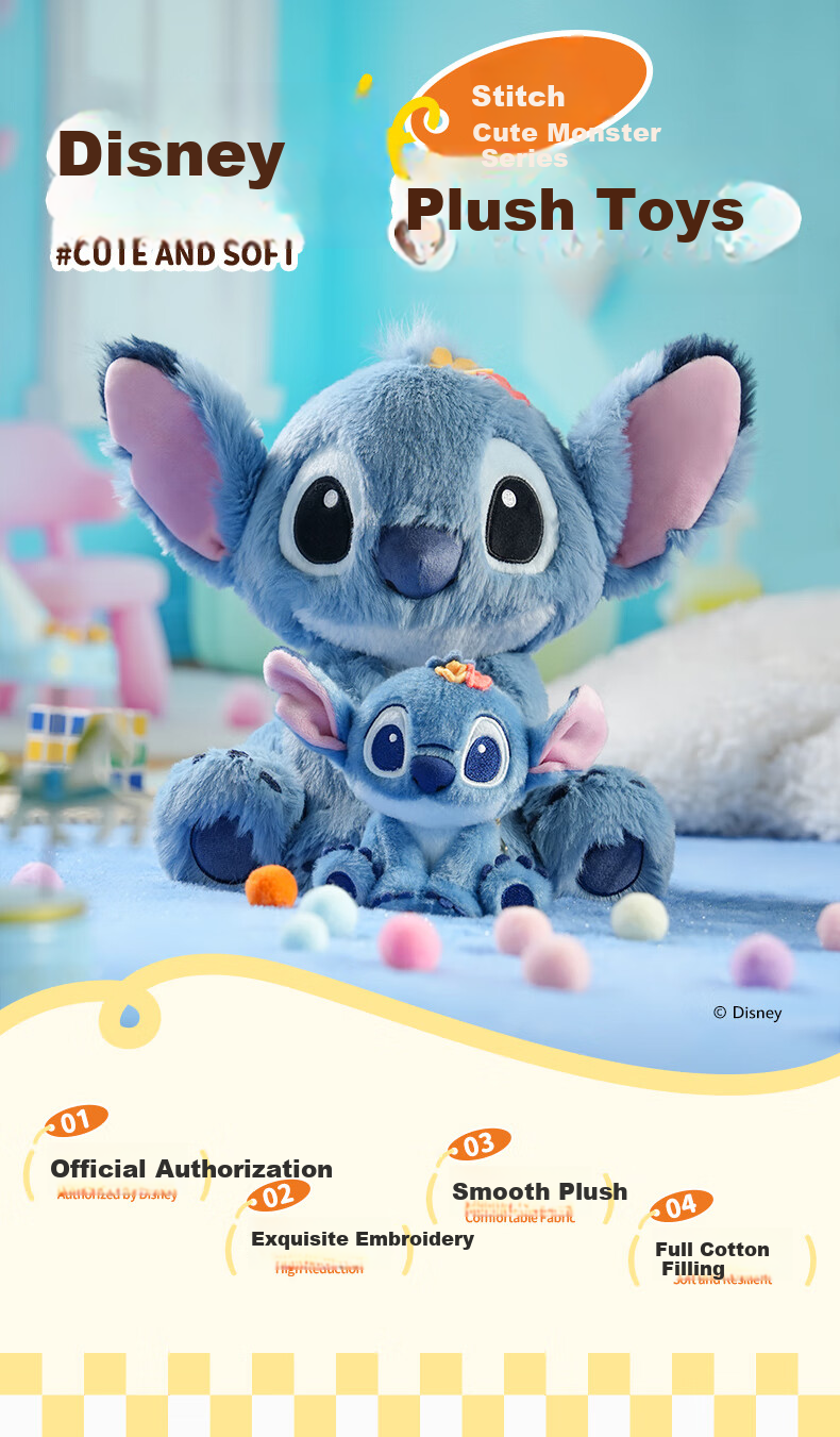 Disney Stich Plush Toy, Cute And Interesting Doll, Stuffed Animal Pillow, Children's Birthday Gift for Girls 2