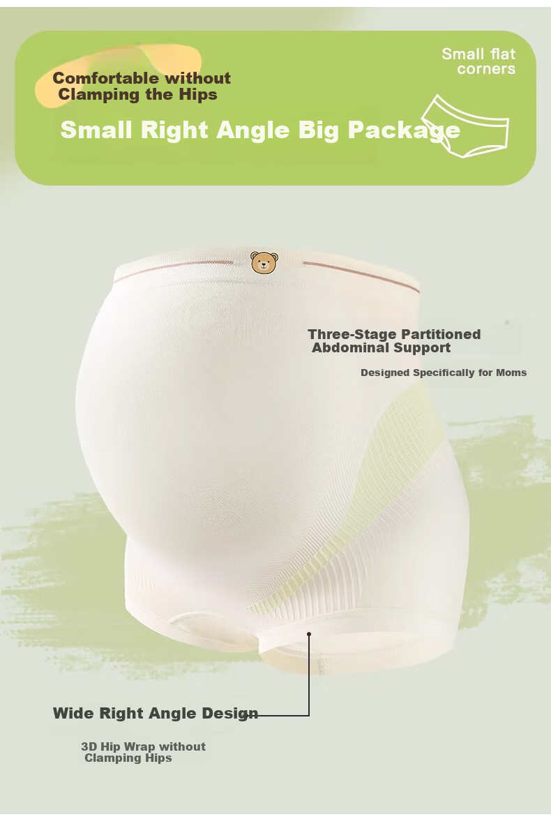 FENYE Maternity High-Waist Underwear with Extended Crotch for Late Pregnancy, Seamless Large-Size Thin Boxers 3