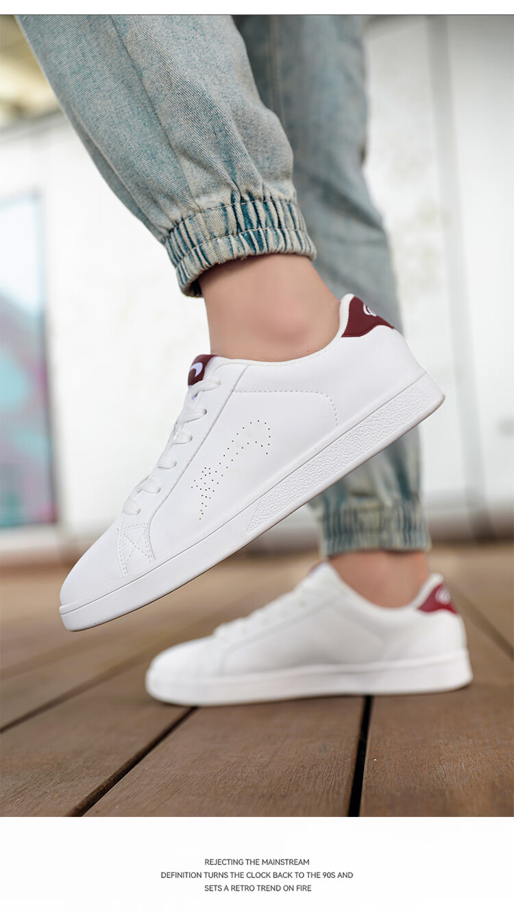 Guirenniao Canvas Shoes, Couple's Casual Shoes, Summer Women's Shoes, Versatile Sports Sneakers, White Men's Shoes, White/red, Women's Size 38 10