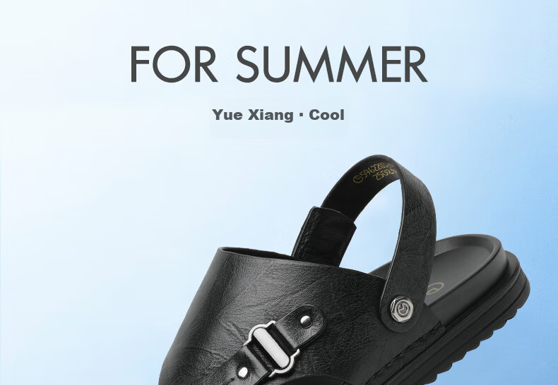 Goldlion Men's Shoes, Urban Casual Breathable Outdoor Sandals, Dual-Wear Leather Shoes, Beach Shoes, 59622032401A, Black, Size 41 1
