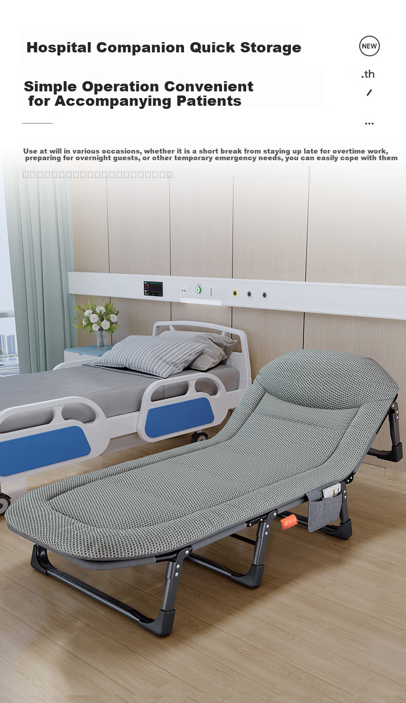 OKeefe Folding Bed Lounge Chair, Single Nap Bed, Multifunctional Camping Bed, Accompanying Bed, Office Nap Bed, Breathable Mattress Surface 12