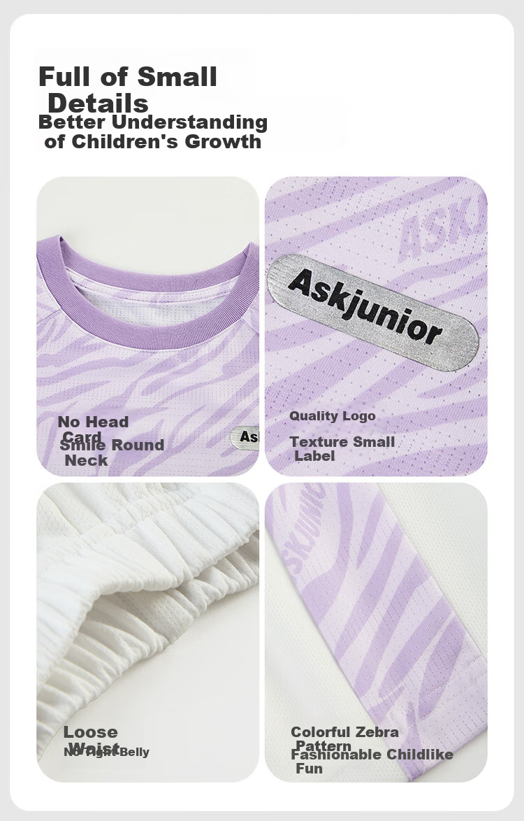 ASK JUNIOR Children's Quick-Dry Set Summer Boys And Girls Instant Cool Sports Short-Sleeve T-Shirt Shorts Running Youth Two-Piece 1