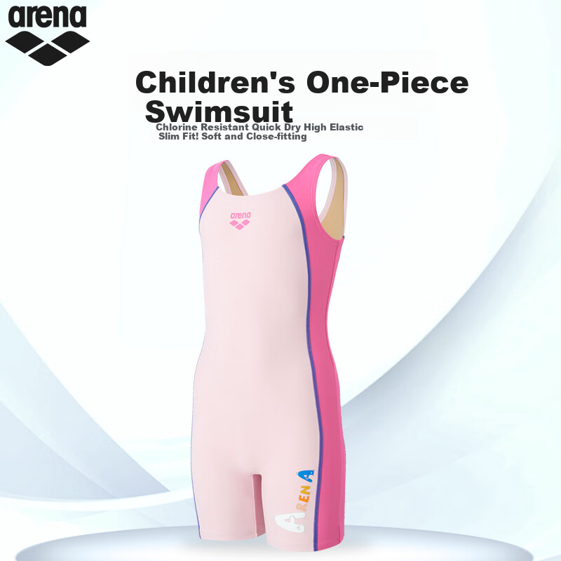 Arena Children's Swimsuit for Girls, Youth Square-Leg One-Piece Professional Swimwear, Chlorine-Resistant, Sun Protection, Quick-Drying, Comfortable, High Elasticity