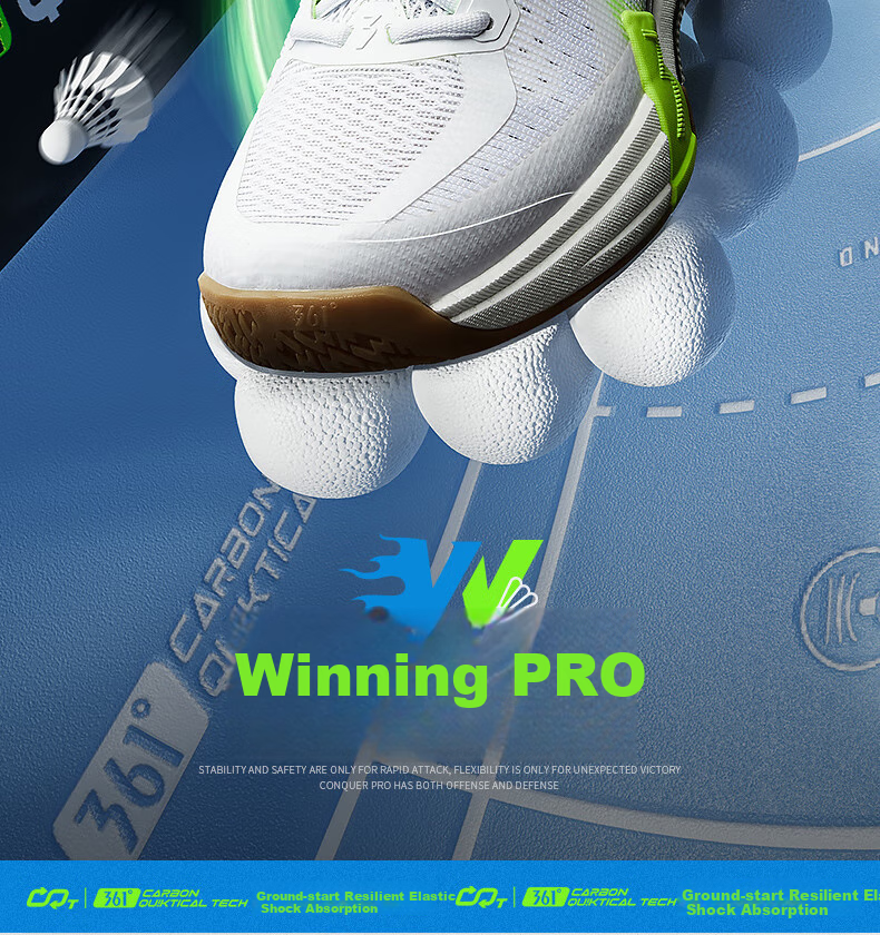 361° Men's Badminton Shoes, Zhansheng PRO Professional Shock-Absorbing Non-Slip Wear-Resistant Training Shoes for Men, 672524402-1 2